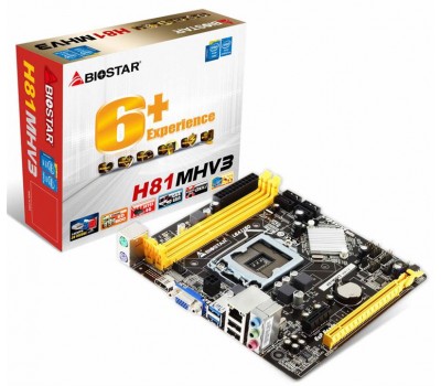 Материнская плата Biostar H81MHV3 s1150 H81 2xDDR3 HDMI-VGA mATX