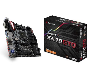 Материнская плата Biostar Racing X470GTQ sAM4 X470 4xDDR4 HDMI-DVI, M.2, 7.1-CH, mATX