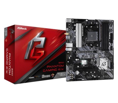 Материнская плата ASRock B550 PHANTOM GAMING 4/AC sAM4 B550 4xDDR4 HDMI M.2 802.11ac+BT 4.2 ATX