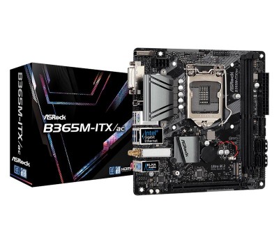 Материнская плата ASRock B365M-ITX/AC s1151 B365 2xDDR4 M.2 HDMI-DP1.2-DVI 802.11ac + BT 4.2 mATX