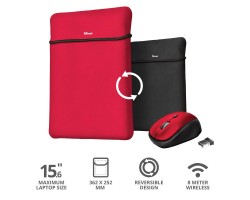 Чехол + мышь Trust Yvo Reversible Sleeve 15.6" Red