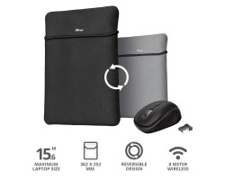 Чехол + мышь Trust YVO MOUSE & SLEEVE 15.6" Black