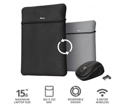 Чехол + мышь Trust YVO MOUSE & SLEEVE 15.6" Black