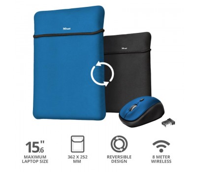 Чехол + мышь Trust YVO MOUSE & SLEEVE 15.6" Blue