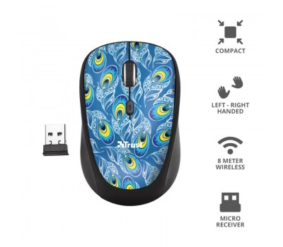 Мышь Trust YVI WIRELESS MOUSE PEACOCK