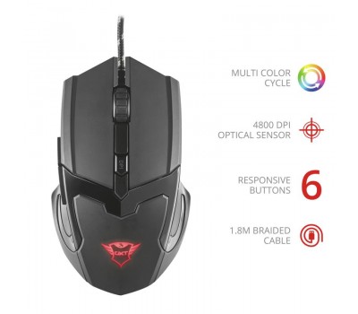 Мышь TRUST GXT 101 Gav Optical RGB BLACK