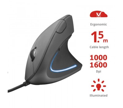 Мышь VERTO ERGONOMIC MOUSE BLACK