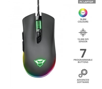 Мышь Trust GXT 900 Qudos RGB Gaming RGB BLACK