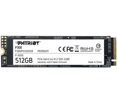 Твердотельный накопитель SSD Patriot M.2 NVMe PCIe 3.0 x4 512GB 2280 P300