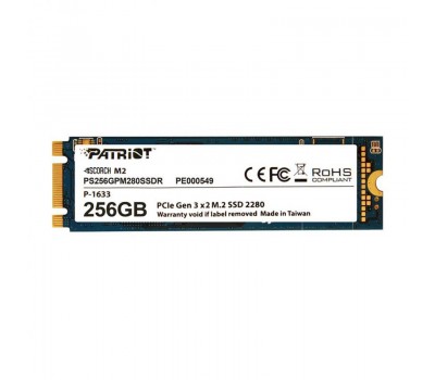 Твердотельный накопитель SSD Patriot M.2 NVMe PCIe 3.0 x2 256GB 2280 SCORCH