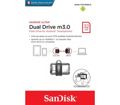 Накопитель SanDisk 32GB USB 3.0 Ultra Dual Drive m3.0 OTG