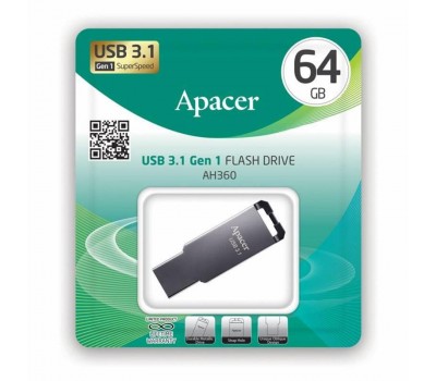 Накопитель Apacer 64GB USB 3.1 AH360 Ashy