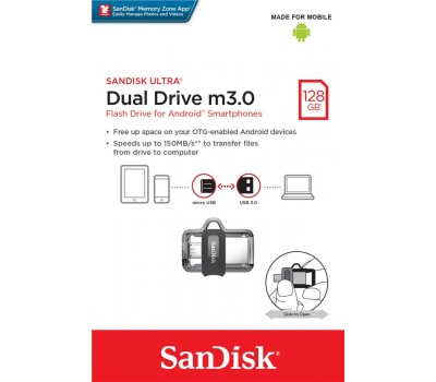 Накопитель SanDisk 128GB USB 3.0 Ultra Dual Drive m3.0 OTG