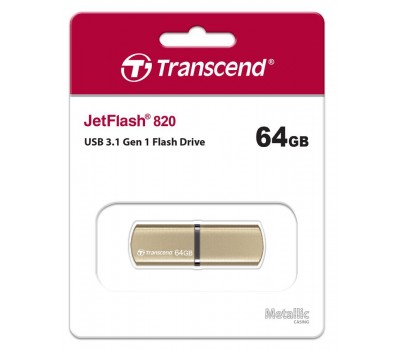 Накопитель Transcend 64GB USB 3.1 JetFlash 820 Metal Gold
