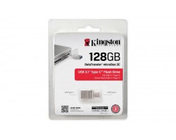 Накопитель Kingston 128GB USB 3.1+Type-C DT Micro Metal Silver