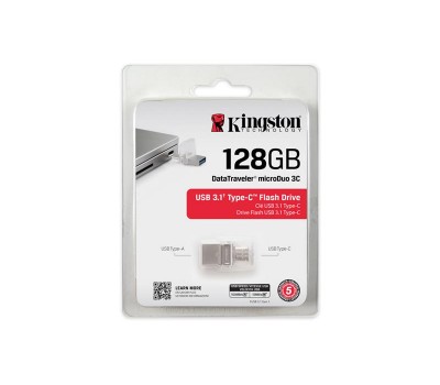 Накопитель Kingston 128GB USB 3.1+Type-C DT Micro Metal Silver