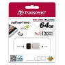 Накопитель Transcend 64GB USB 3.1 JetFlash 880 OTG Metal Silver