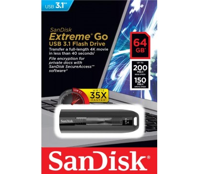 Накопитель SanDisk 64GB USB 3.1 Extreme Go R200/W150MB/s