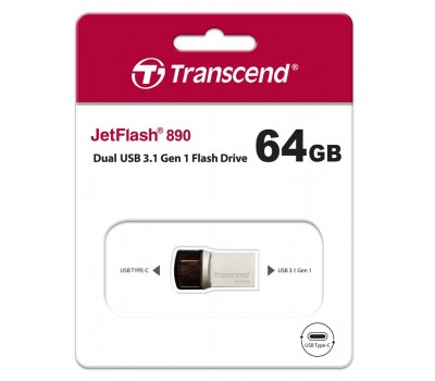 Накопитель Transcend 64GB USB 3.1+Type-C 890 R90/W30MB/s