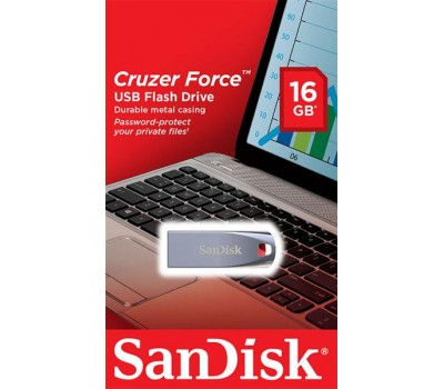 Накопитель SanDisk 16GB USB Cruzer Force Metal Silver