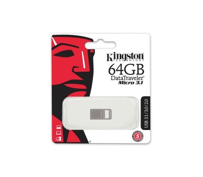 Накопитель Kingston 64GB USB 3.1 DT Micro Metal Silver