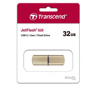 Накопитель Transcend 32GB USB 3.1 JetFlash 820 Metal Gold
