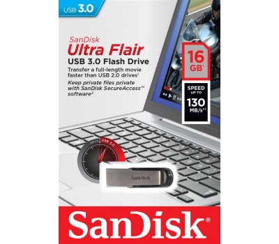 Накопитель SanDisk 16GB USB 3.0 Flair R130MB/s