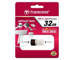 Накопитель Transcend 32GB USB 3.1+Type-C 890 R90/W30MB/s Metal Silver