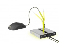 Держатель для кабеля Xtrfy B1 with 4 USB2.0, Grey-Yellow