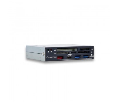 Кардридер CHIEFTEC для 3.5" отсеков корпусов, внутренний,All-in-One,3xUSB3.0,1xUSB Type-C,RETAIL