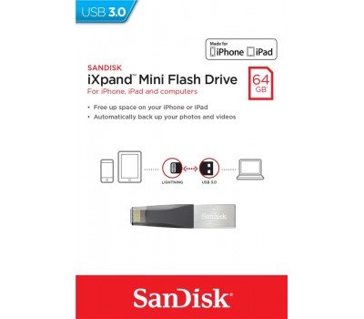 Накопитель SanDisk 64GB iXpand Mini USB 3.0 /Lightning Apple